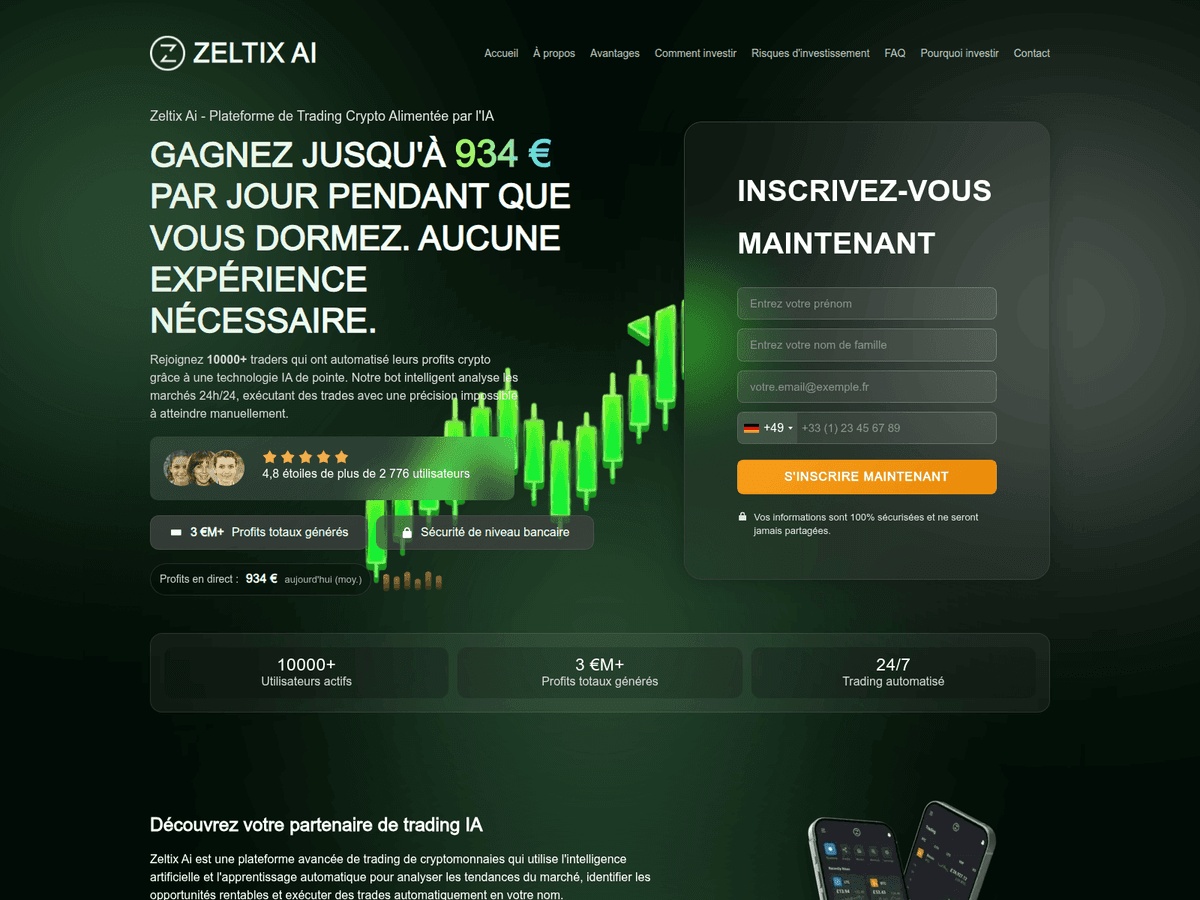 Screenshot der Webseite Zeltixaitrade (zeltixaitrade.com)