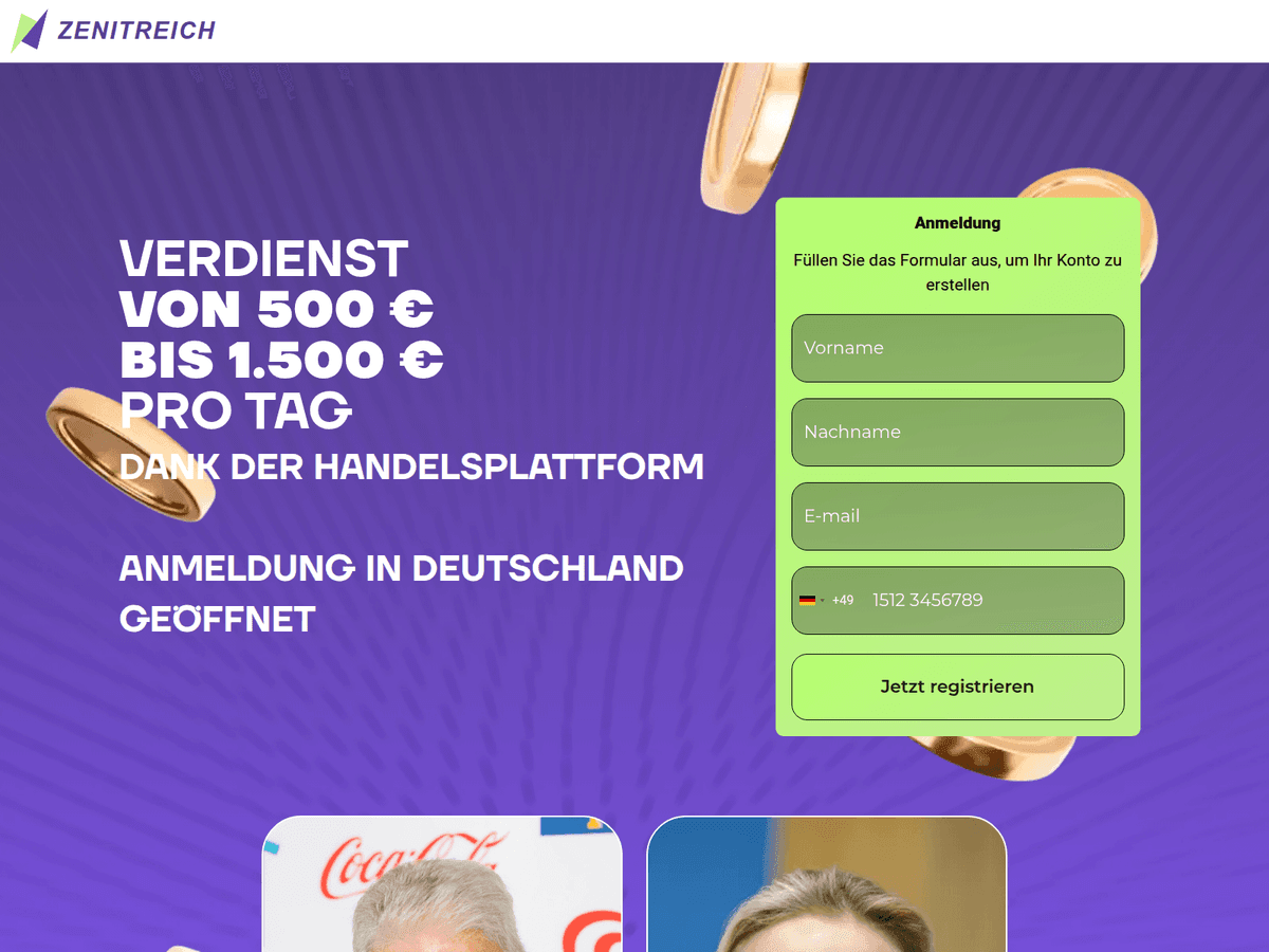 Screenshot der Webseite Zenitreich (zenitreich.de)