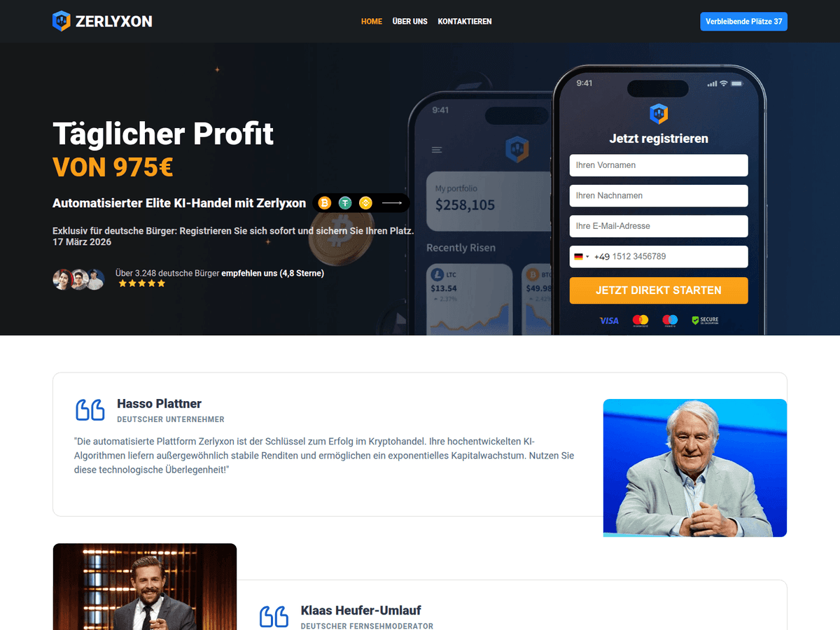 Screenshot der Webseite Zerlyxon (zerlyxon.de)