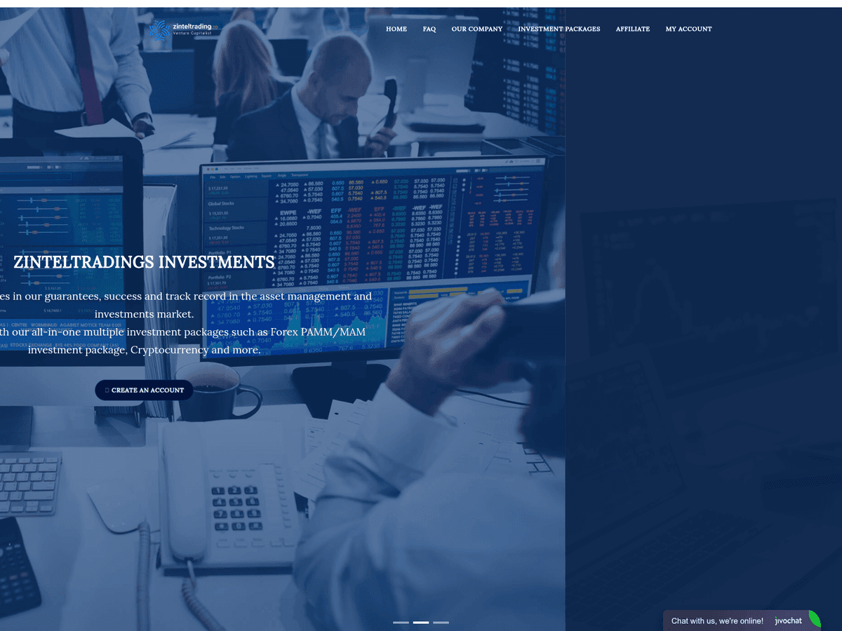 Screenshot der Webseite Zinteltradings (zinteltradings.com)