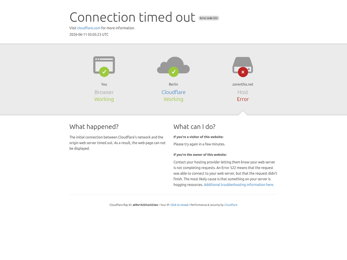 Screenshot der Webseite Zorenthix (zorenthix.net)