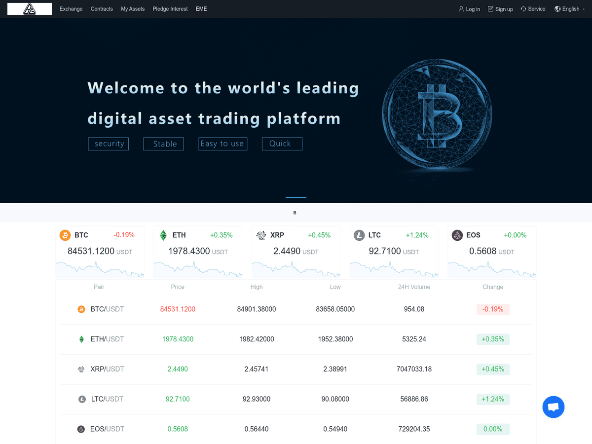 Screenshot der Webseite Btrgcoin (qwe.btrgcoin.com)
