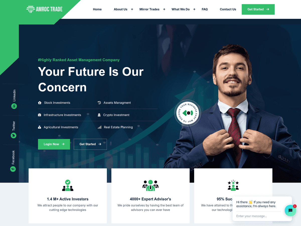 Screenshot der Webseite Amroctrade (amroctrade.com)