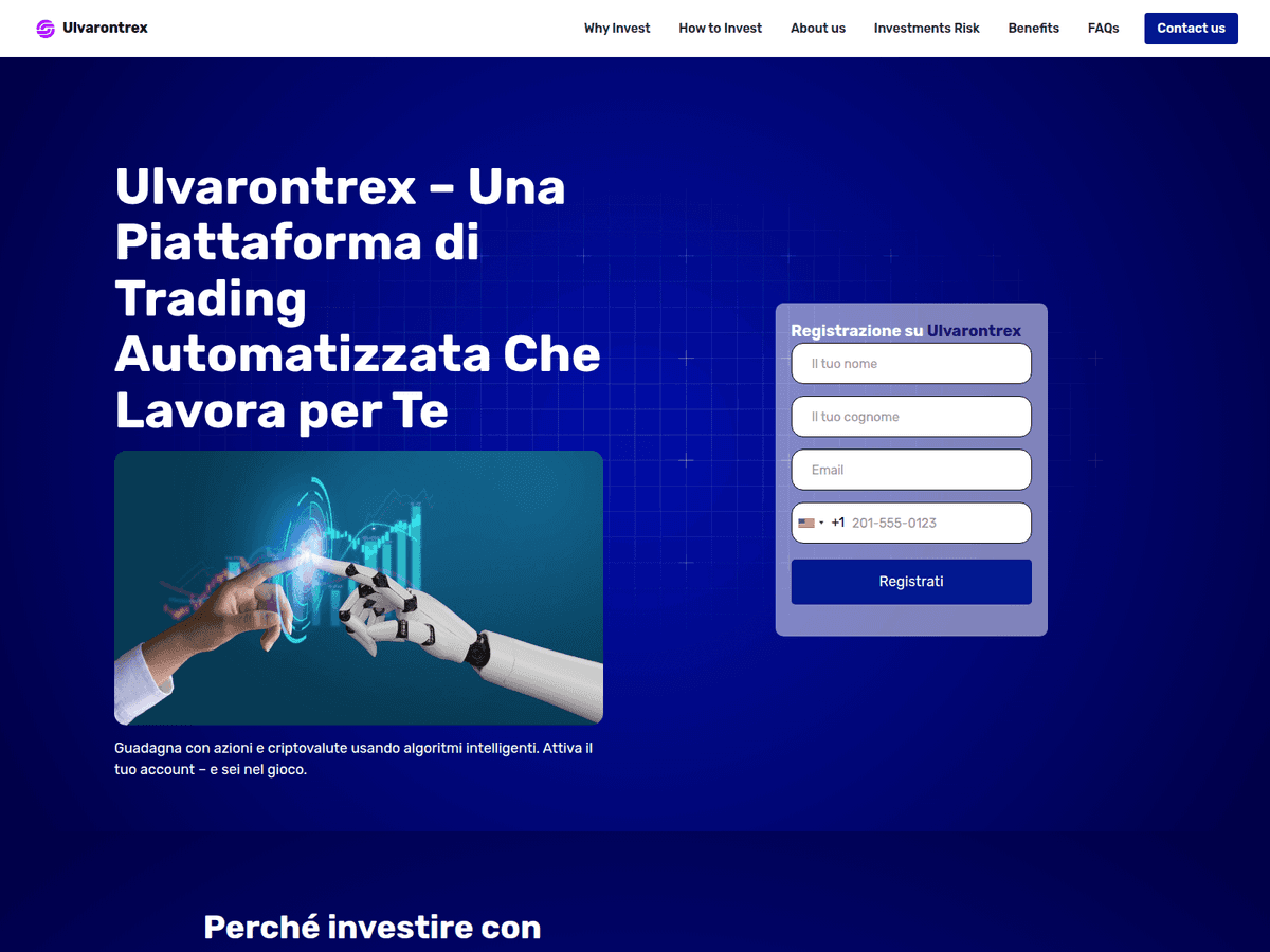 Screenshot der Webseite Ulvarontrex (ulvarontrex.org)
