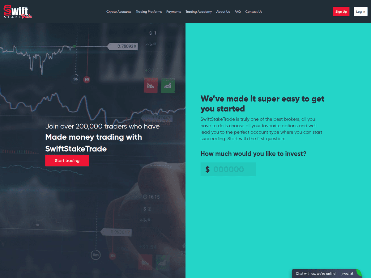 Screenshot der Webseite Swiftstaketrade (swiftstaketrade.com)