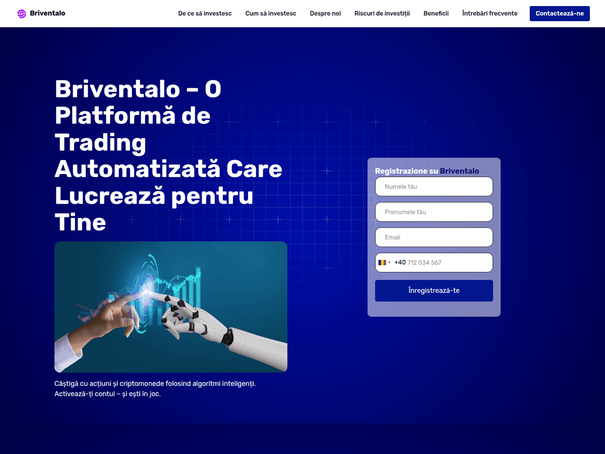 Screenshot der Webseite Briventalo (briventalo.com)