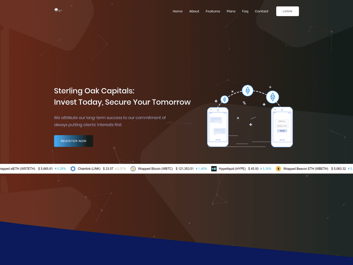Screenshot der Webseite Sterlingoakcapitals (sterlingoakcapitals.com)