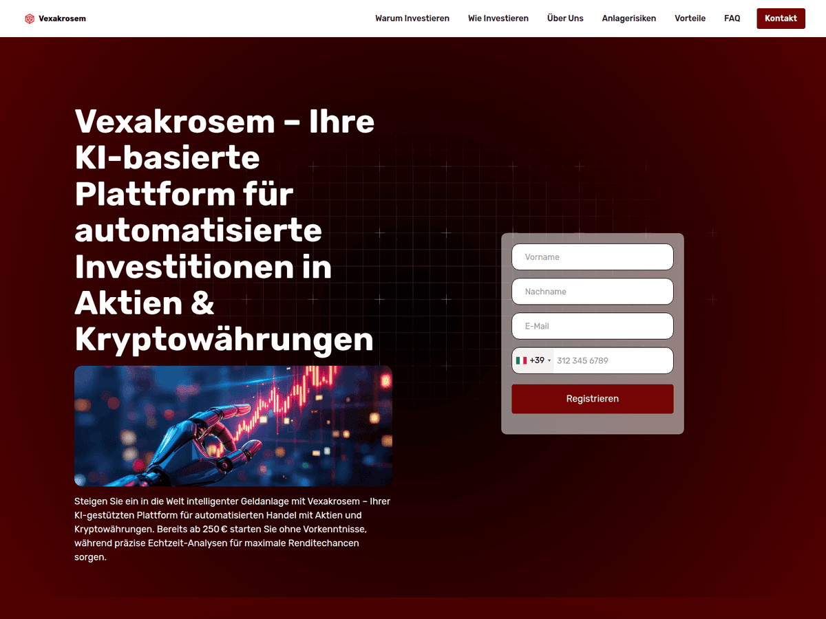 Screenshot der Webseite Vexakrosem Invest (vexakrosem-invest.org)
