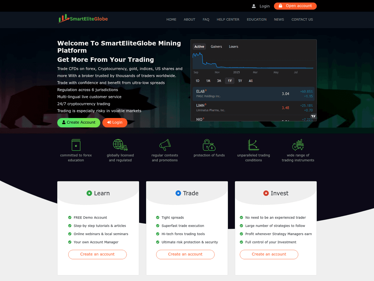 Screenshot der Webseite Topbridgefinance (smarteliteglobe.com.topbridgefinance.com)