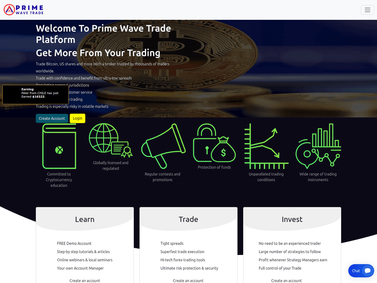Screenshot der Webseite Ravdigitals (primewavetrade.com.ravdigitals.com)