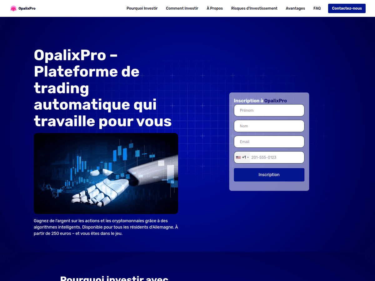 Screenshot der Webseite Opalixxpro (opalixxpro.com)