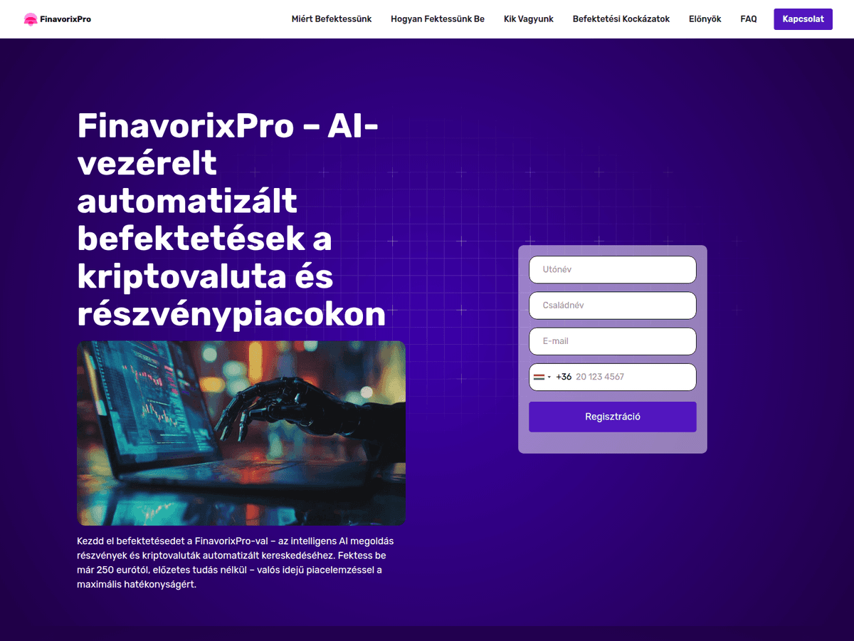 Screenshot der Webseite Finavorixpro (finavorixpro.org)