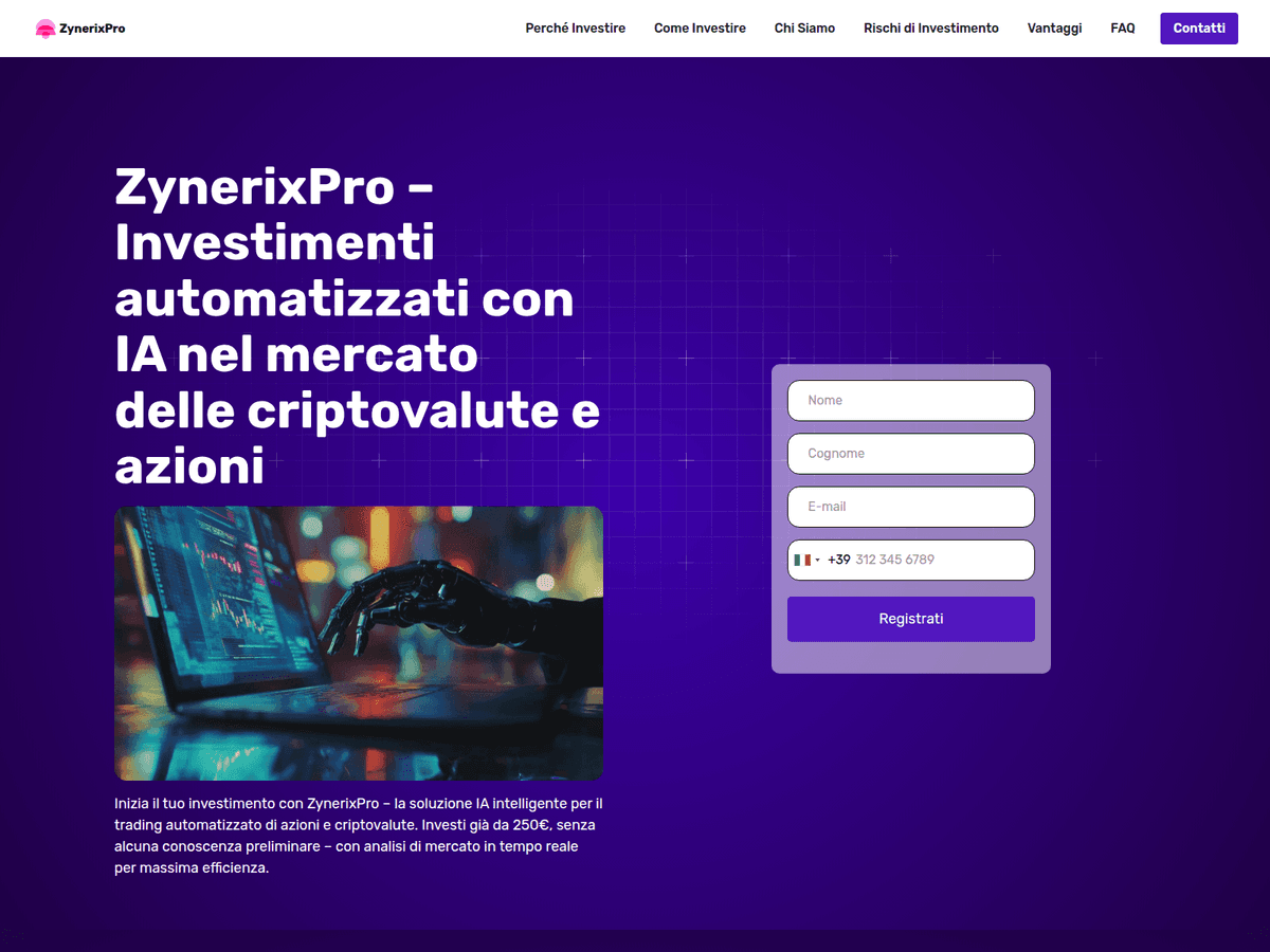 Screenshot der Webseite Zynerixproapp (zynerixproapp.com)