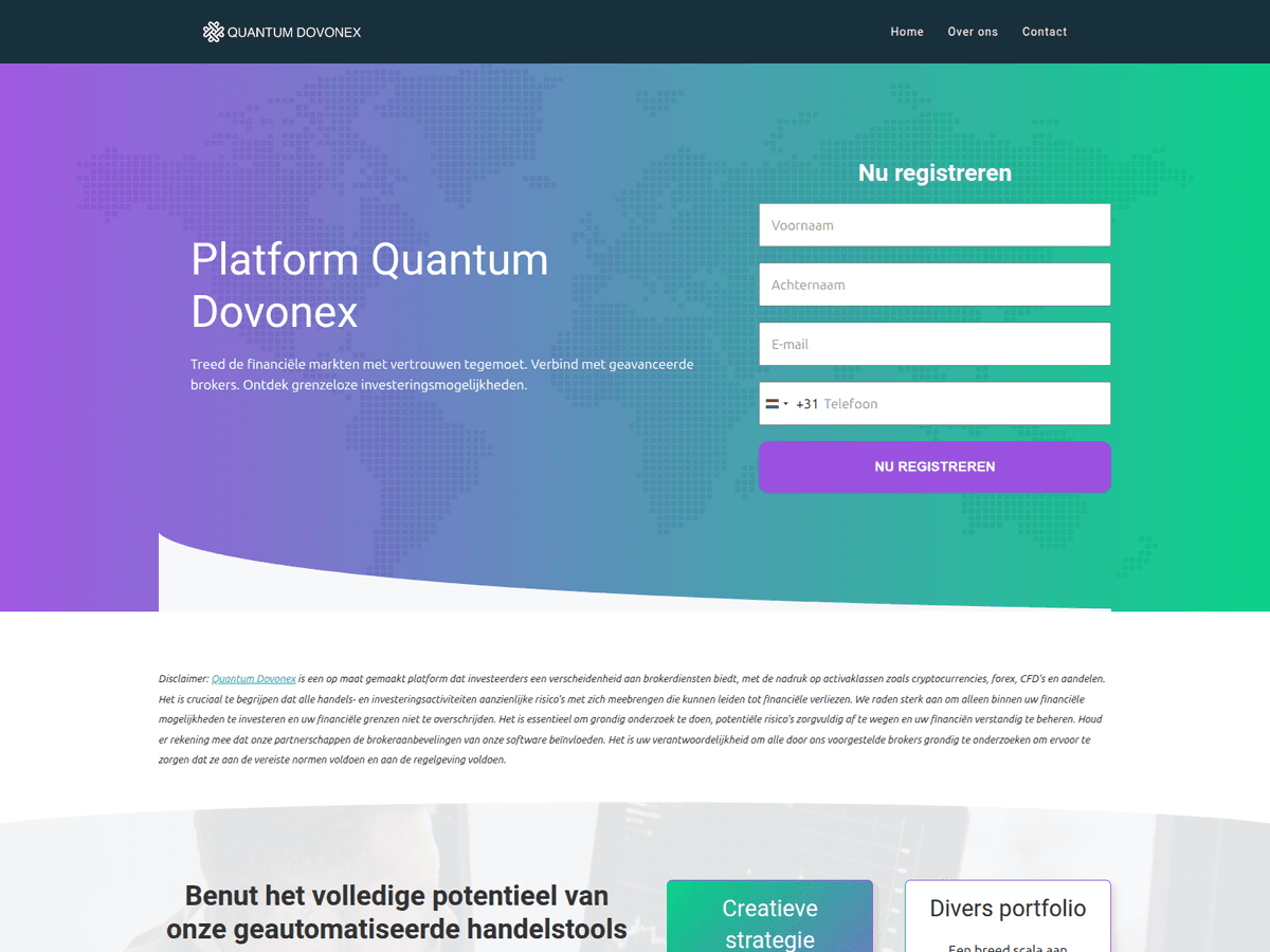 Screenshot der Webseite Quantumdovonex Nl (quantumdovonex-nl.com)