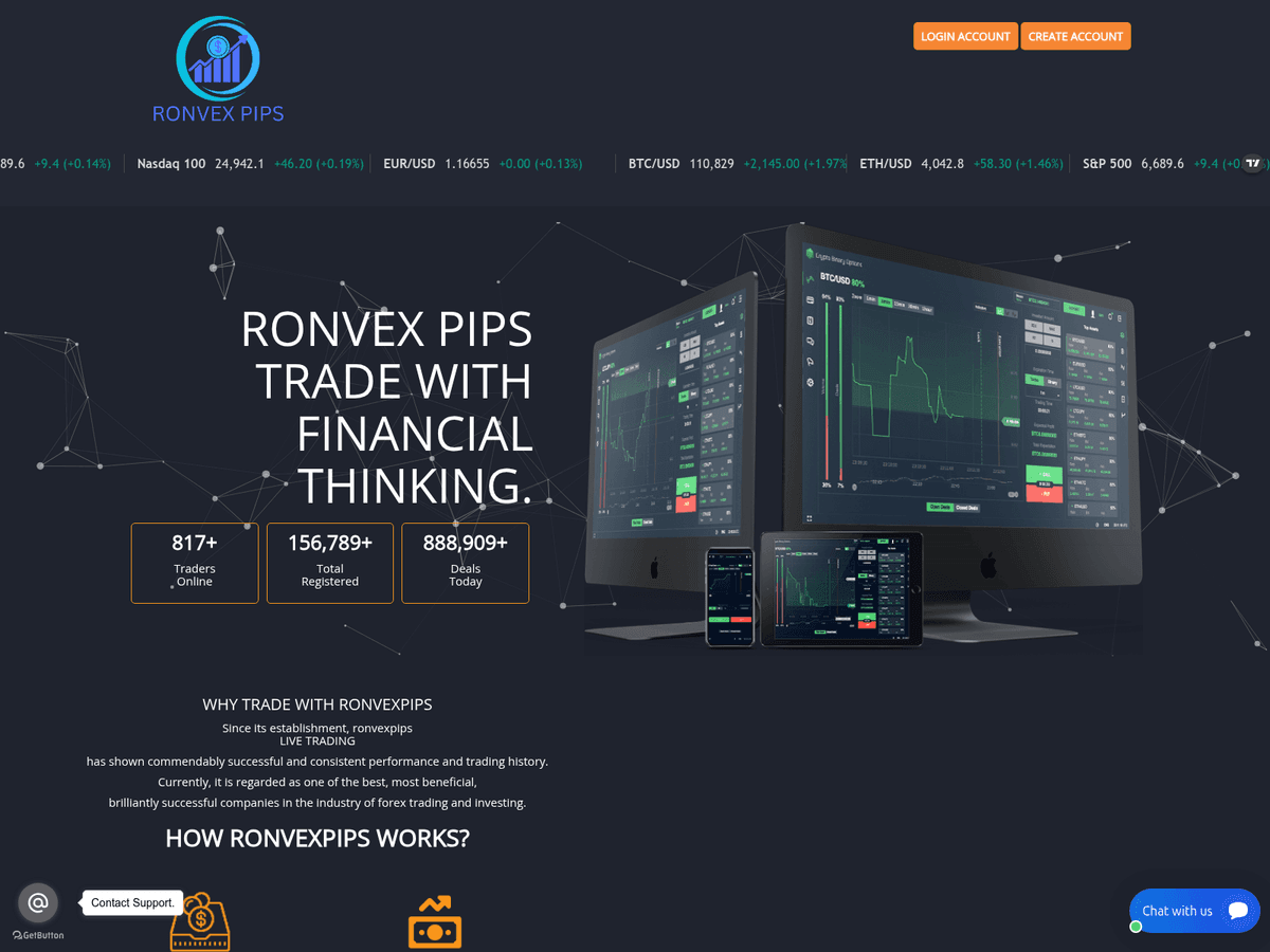 Screenshot der Webseite Ronvexpips (ronvexpips.live)