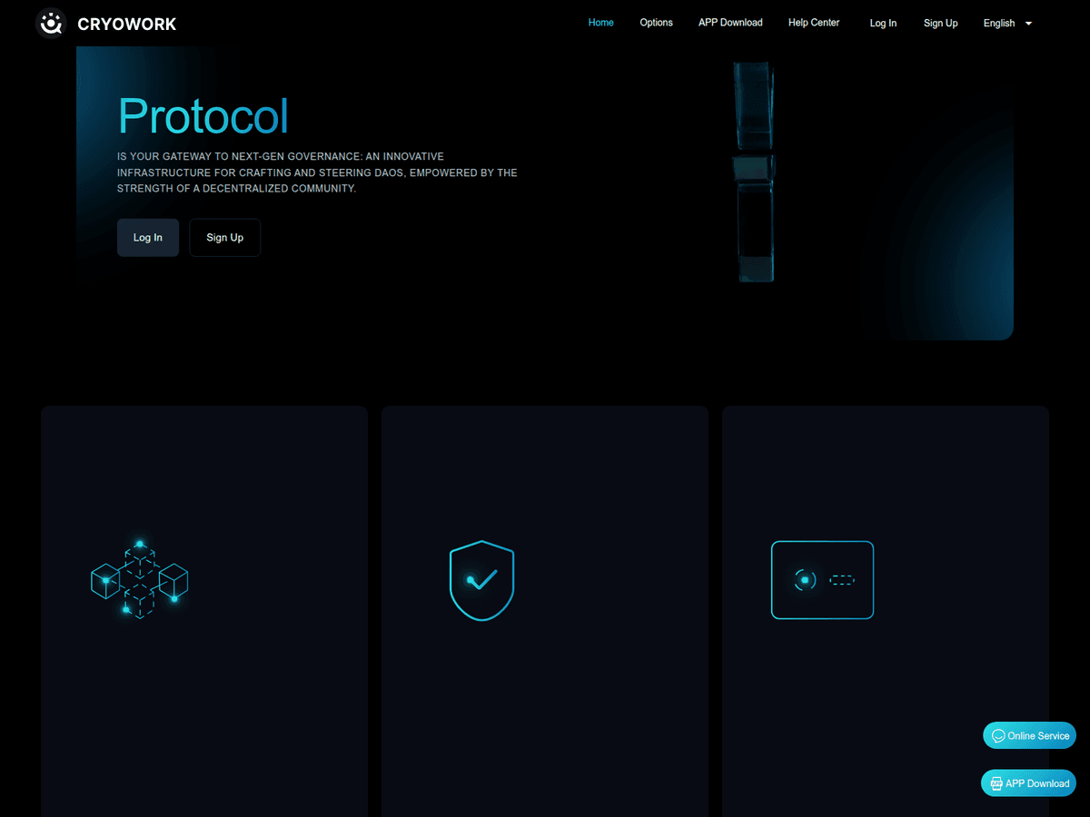 Screenshot von Cryoworkace
