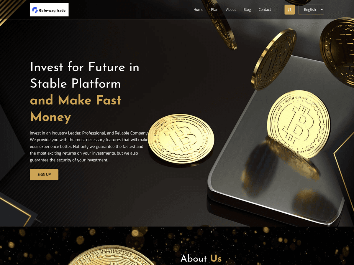 Screenshot der Webseite Gateway Trade (gateway-trade.com)