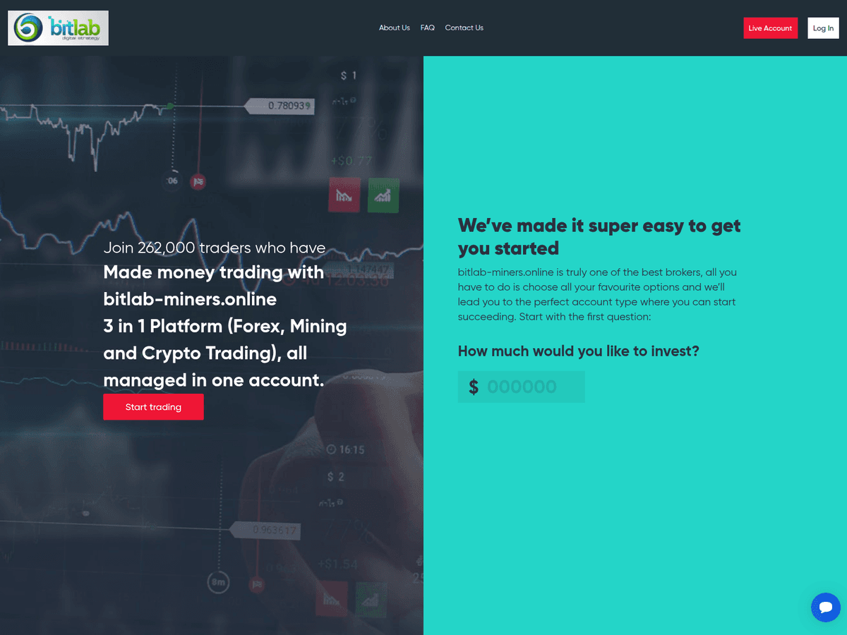 Screenshot der Webseite Bitlab Miners (bitlab-miners.online)