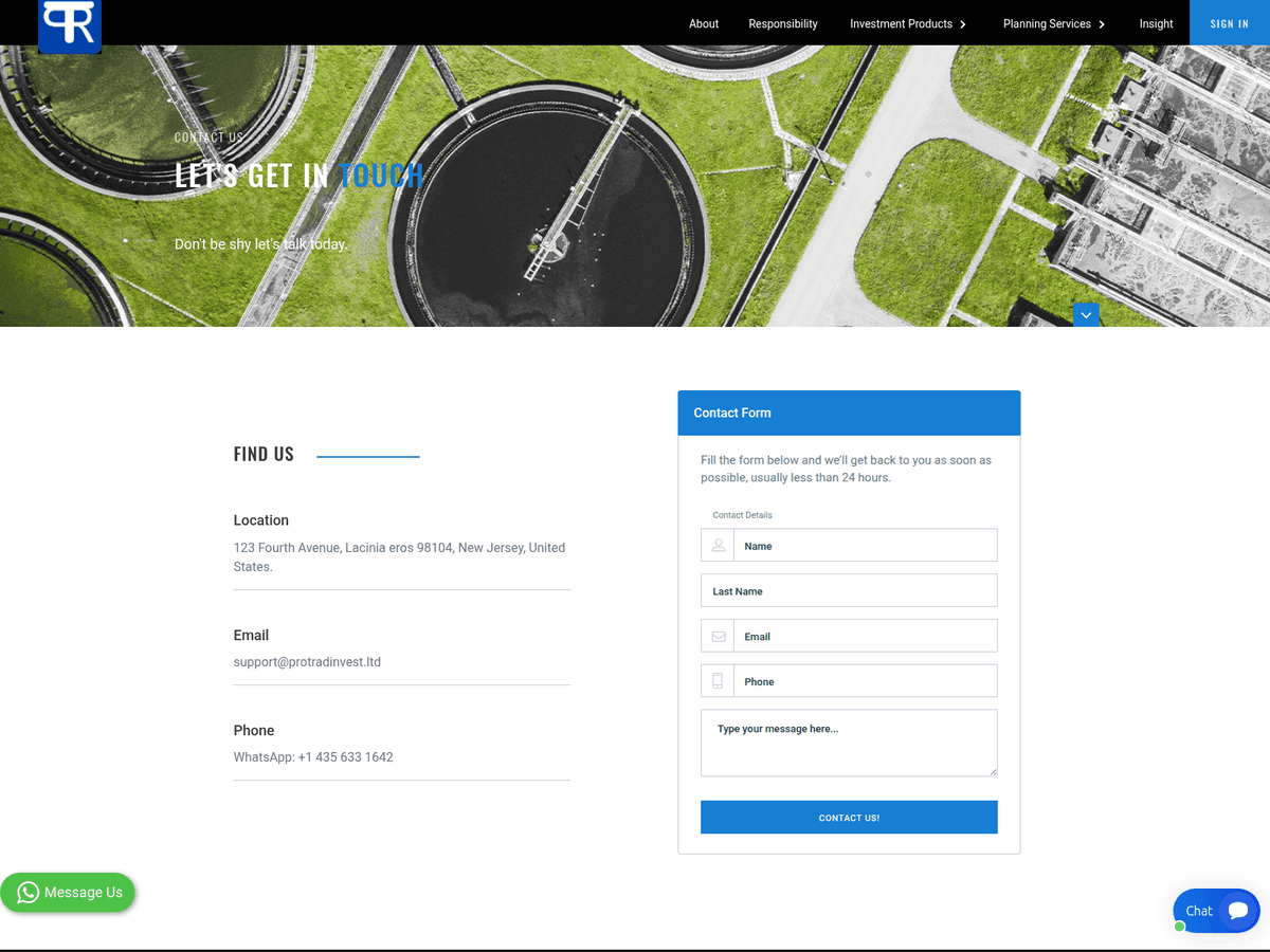 Screenshot der Webseite Protradinvest (protradinvest.ltd)