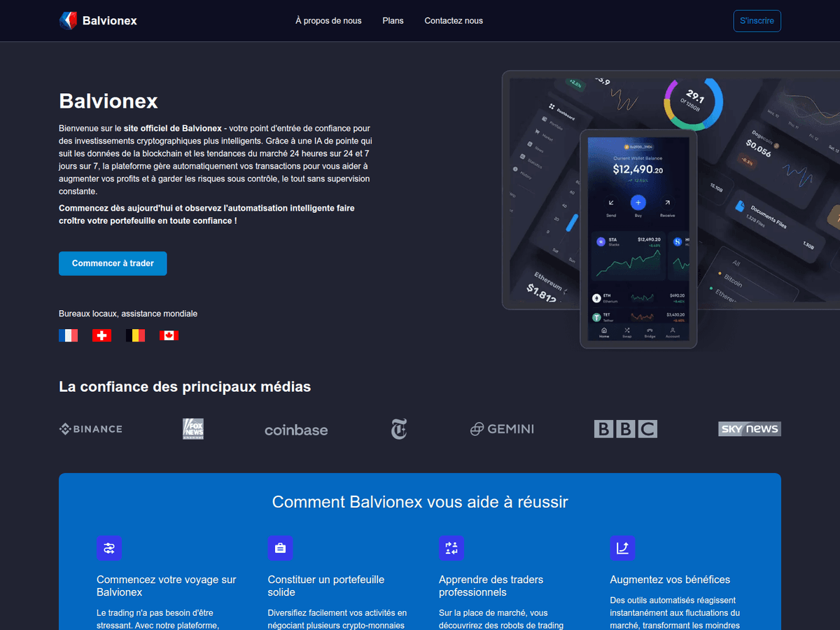 Screenshot der Webseite Balvionex (balvionex.fr)