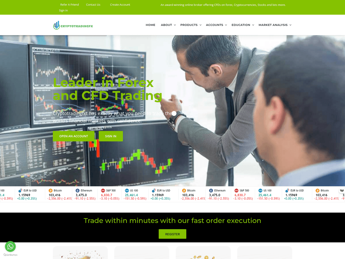 Screenshot der Webseite Cryptotradingfxt (cryptotradingfxt.live)