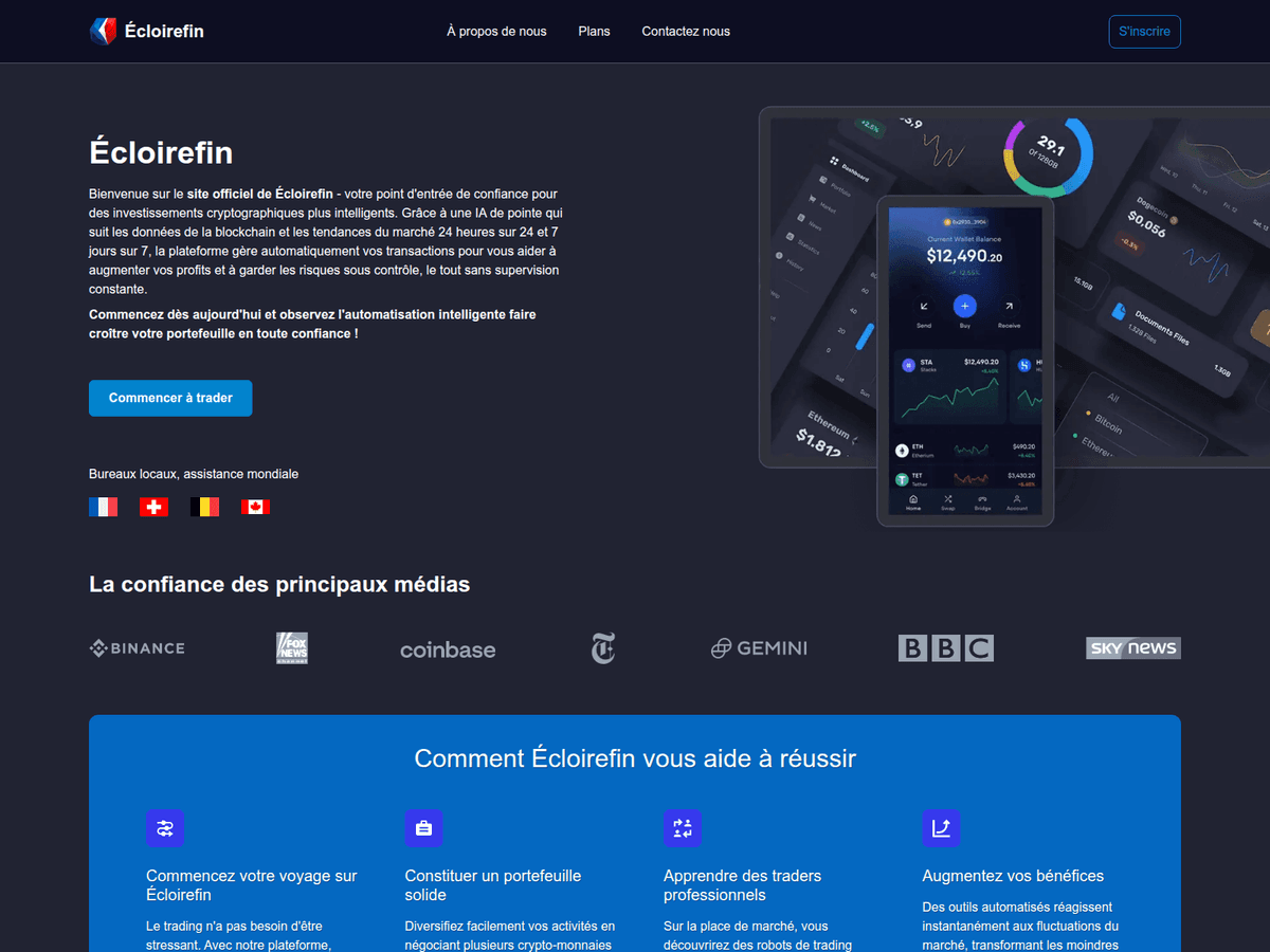 Screenshot der Webseite Ecloirefin (ecloirefin.fr)
