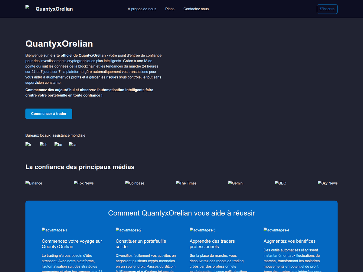 Screenshot der Webseite Quantyxorelian (quantyxorelian.fr)