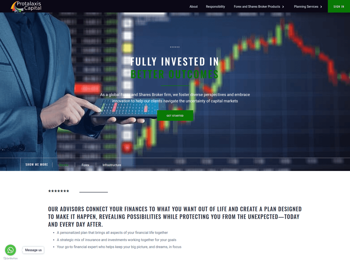 Screenshot der Webseite Protalaxiscapital (protalaxiscapital.com)