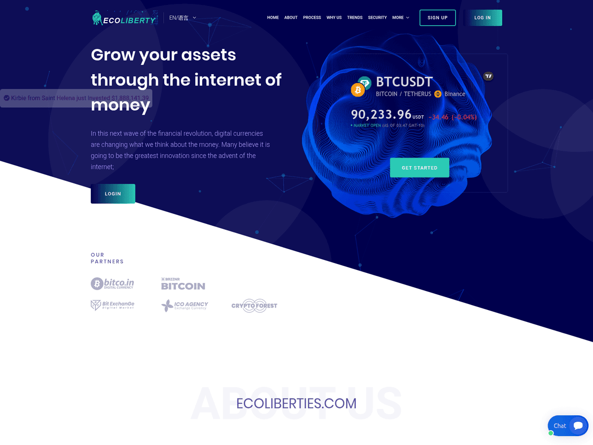 Screenshot der Webseite Ecoliberties (ecoliberties.com)
