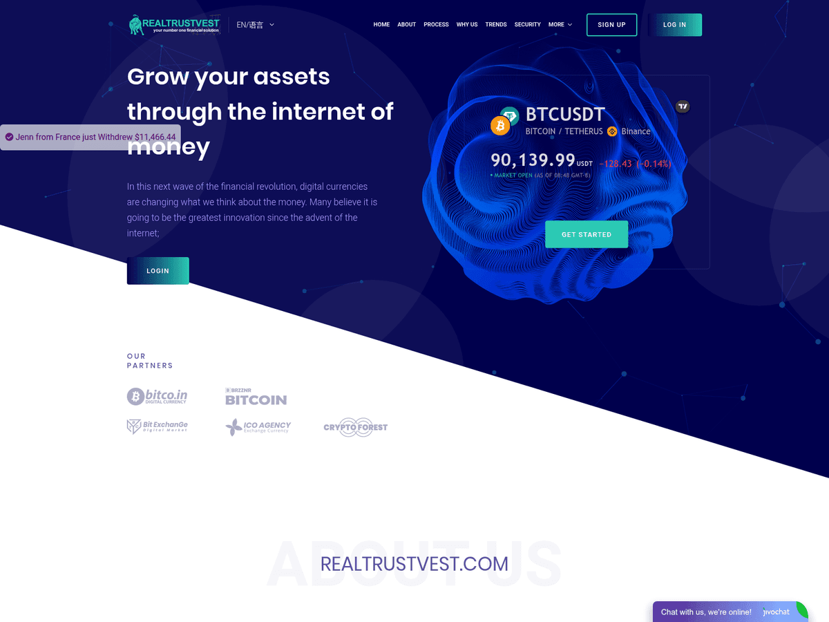 Screenshot der Webseite Realtrustvest (realtrustvest.com)