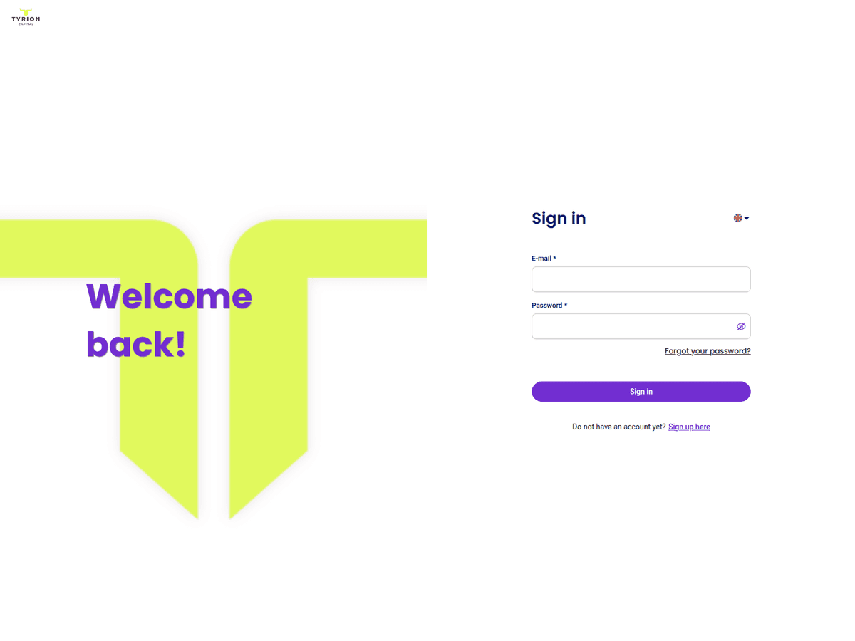 Screenshot der Webseite Tyrioncapital (tyrioncapital.live)