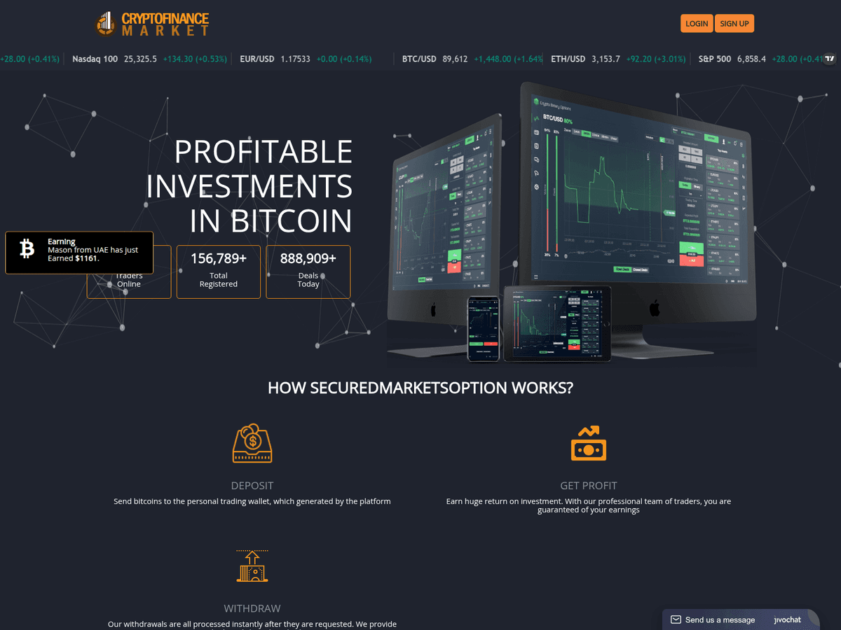 Screenshot der Webseite Securedmarketsoption (securedmarketsoption.com)