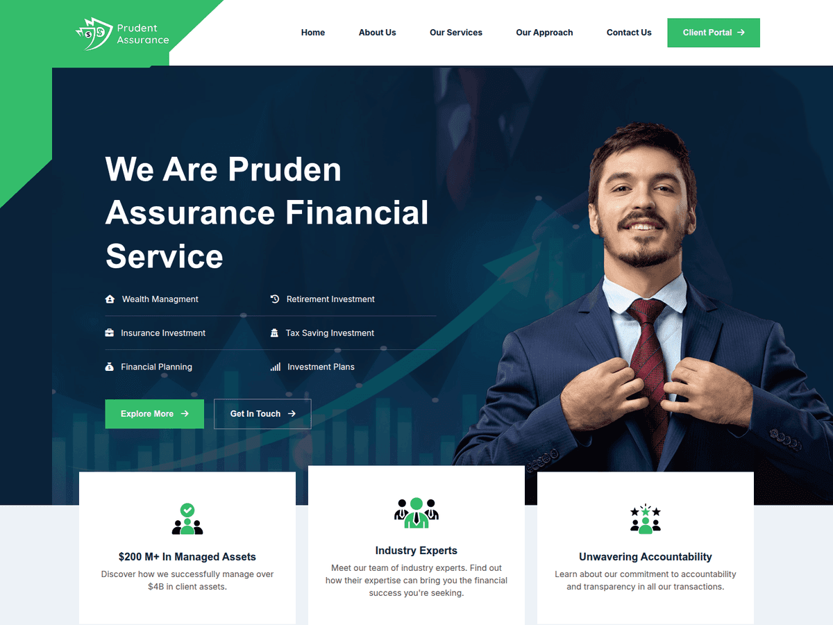 Screenshot der Webseite Prudentassurance (prudentassurance.com)