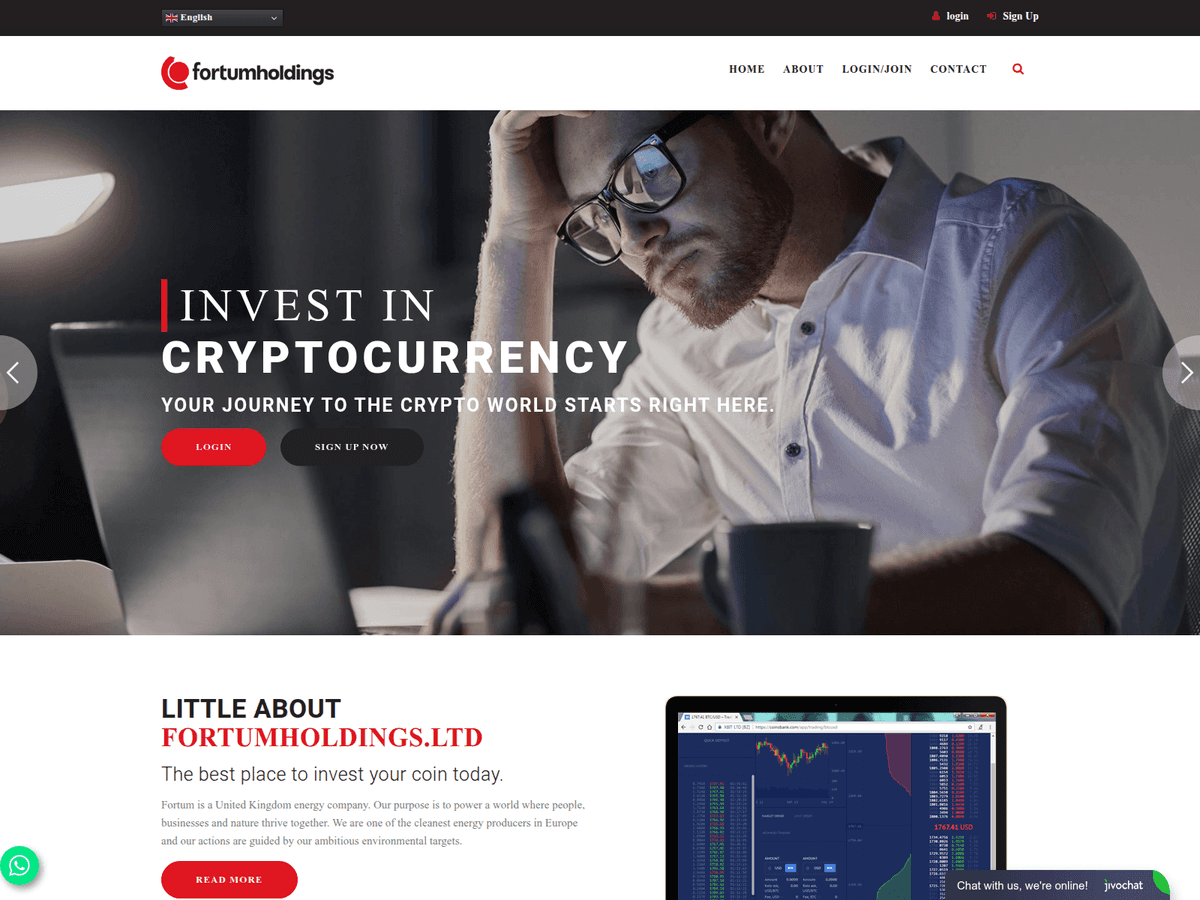 Screenshot der Webseite Fortumholdings (fortumholdings.ltd)