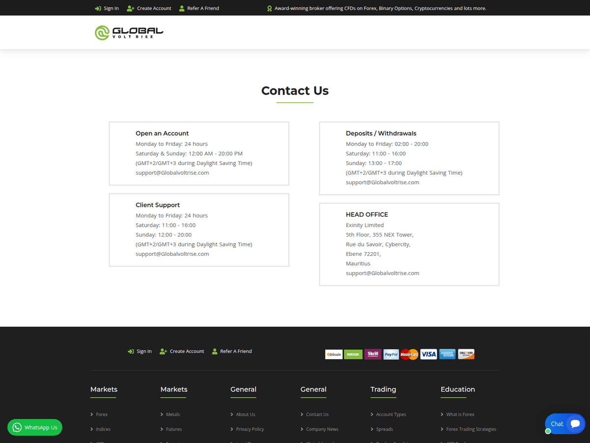 Screenshot der Webseite Globalvoltrise (globalvoltrise.com)
