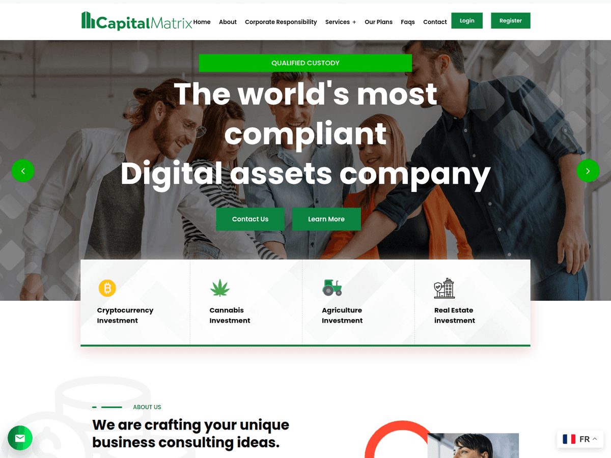Screenshot der Webseite Capitalmatrixfx (capitalmatrixfx.com)