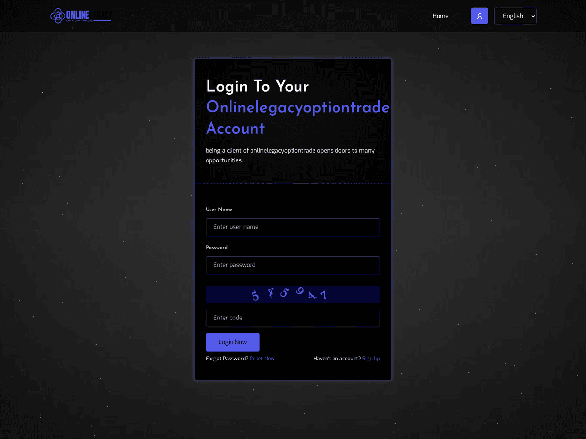 Screenshot der Webseite Onlinelegacyoptiontrade (onlinelegacyoptiontrade.com)