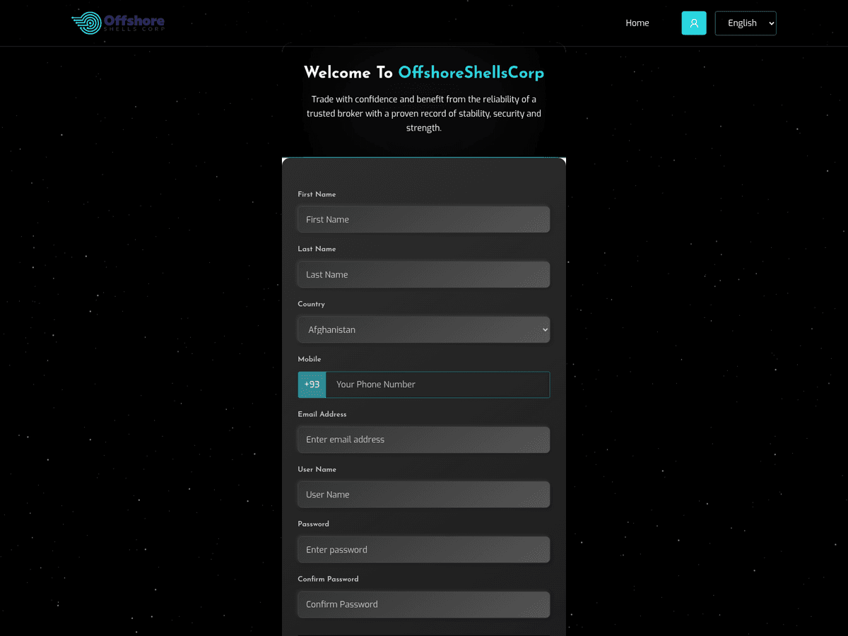 Screenshot der Webseite Offshoreshellscorp (offshoreshellscorp.com)