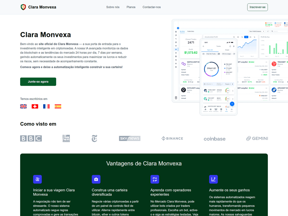 Screenshot der Webseite Claramonvexa (claramonvexa.pt)