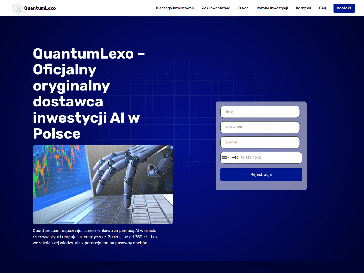 Screenshot der Webseite Quantumlexo (quantumlexo.org)