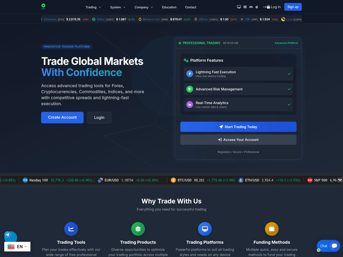 Screenshot der Webseite Fluxipro (fluxipro.com)