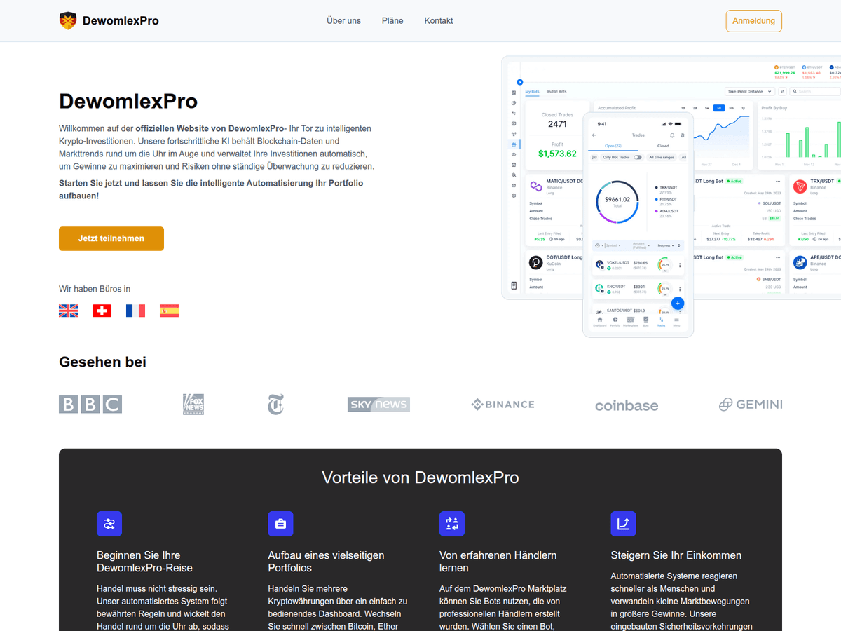 Screenshot der Webseite Dwomlexpro (dwomlexpro.de)