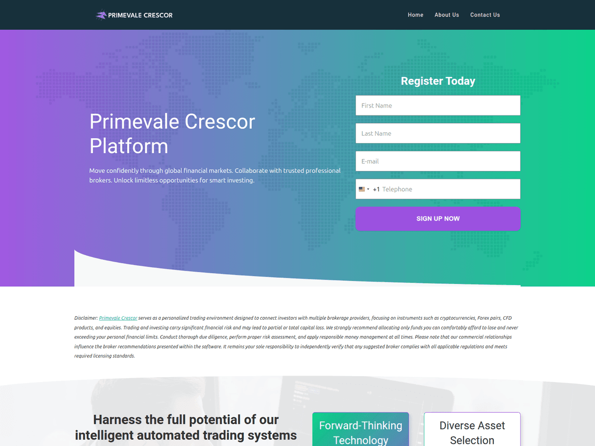 Screenshot der Webseite Primevalecrescor (primevalecrescor.com)
