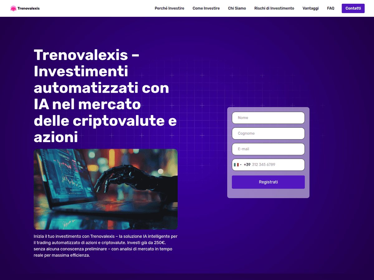 Screenshot der Webseite Trenovalexis (trenovalexis.site)