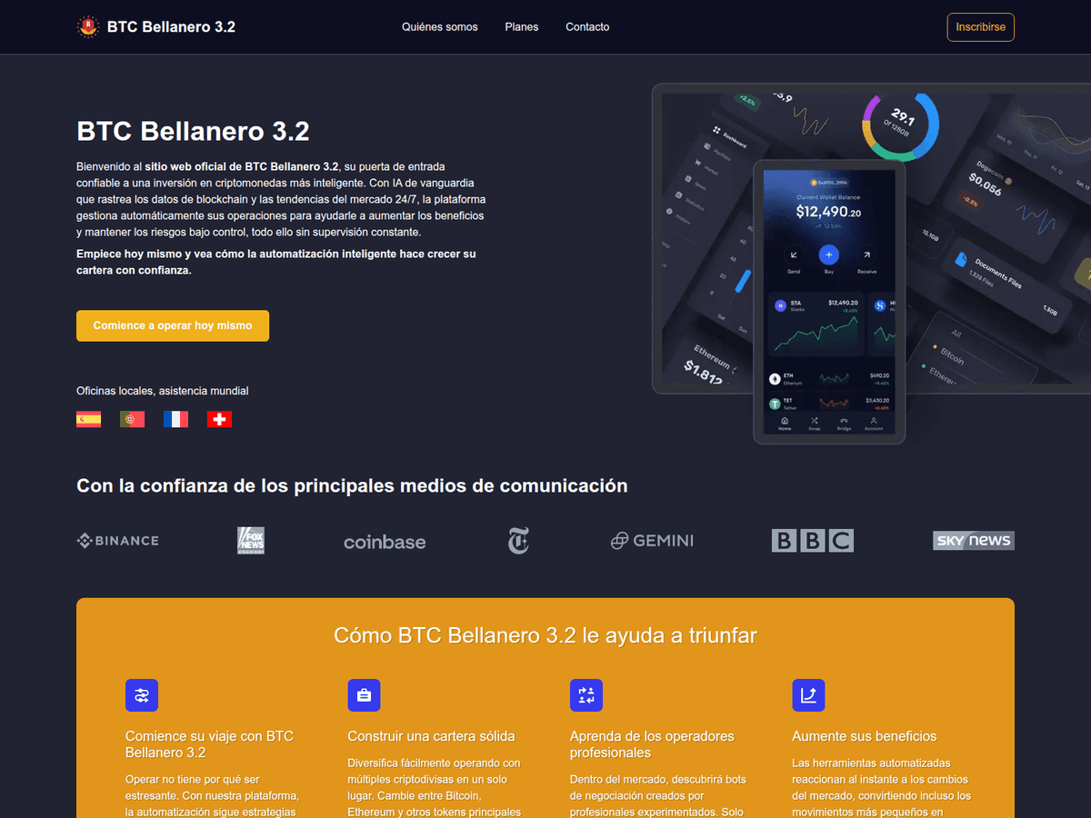 Screenshot der Webseite Btcbellanero32 (btcbellanero32.es)
