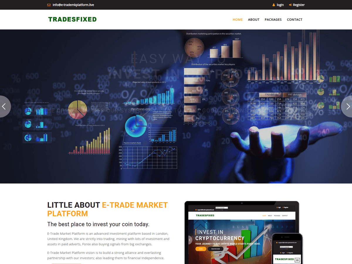 Screenshot der Webseite E Trademkplatform (e-trademkplatform.live)