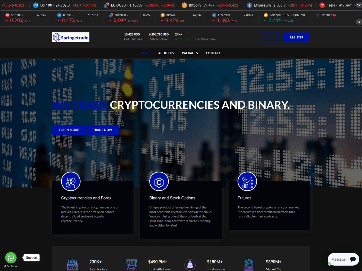 Screenshot von Springetrade