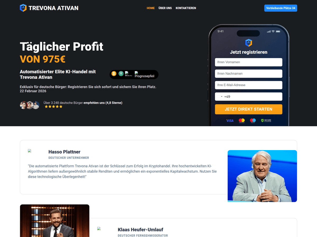 Screenshot der Webseite Trevonaativan (trevonaativan.net)