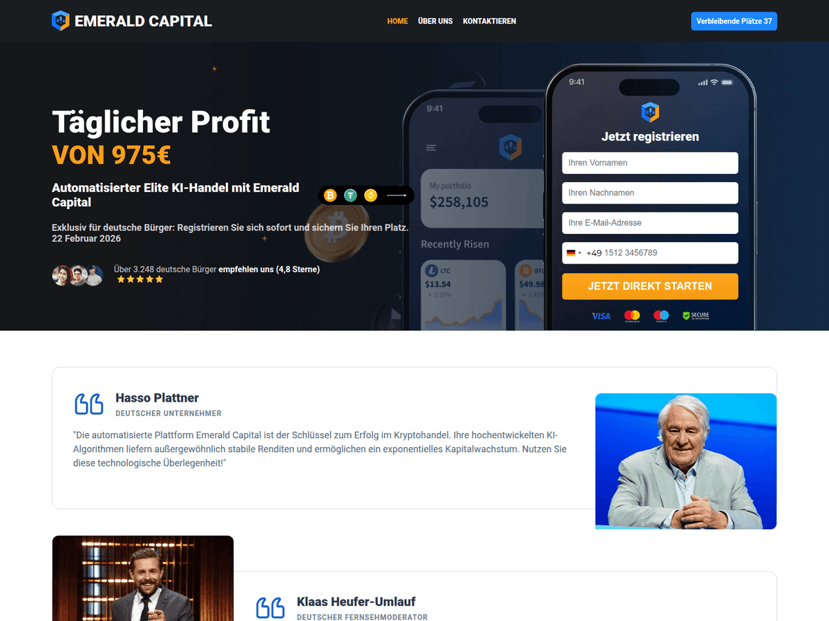 Screenshot der Webseite Emeraldcapital Ki (emeraldcapital-ki.net)