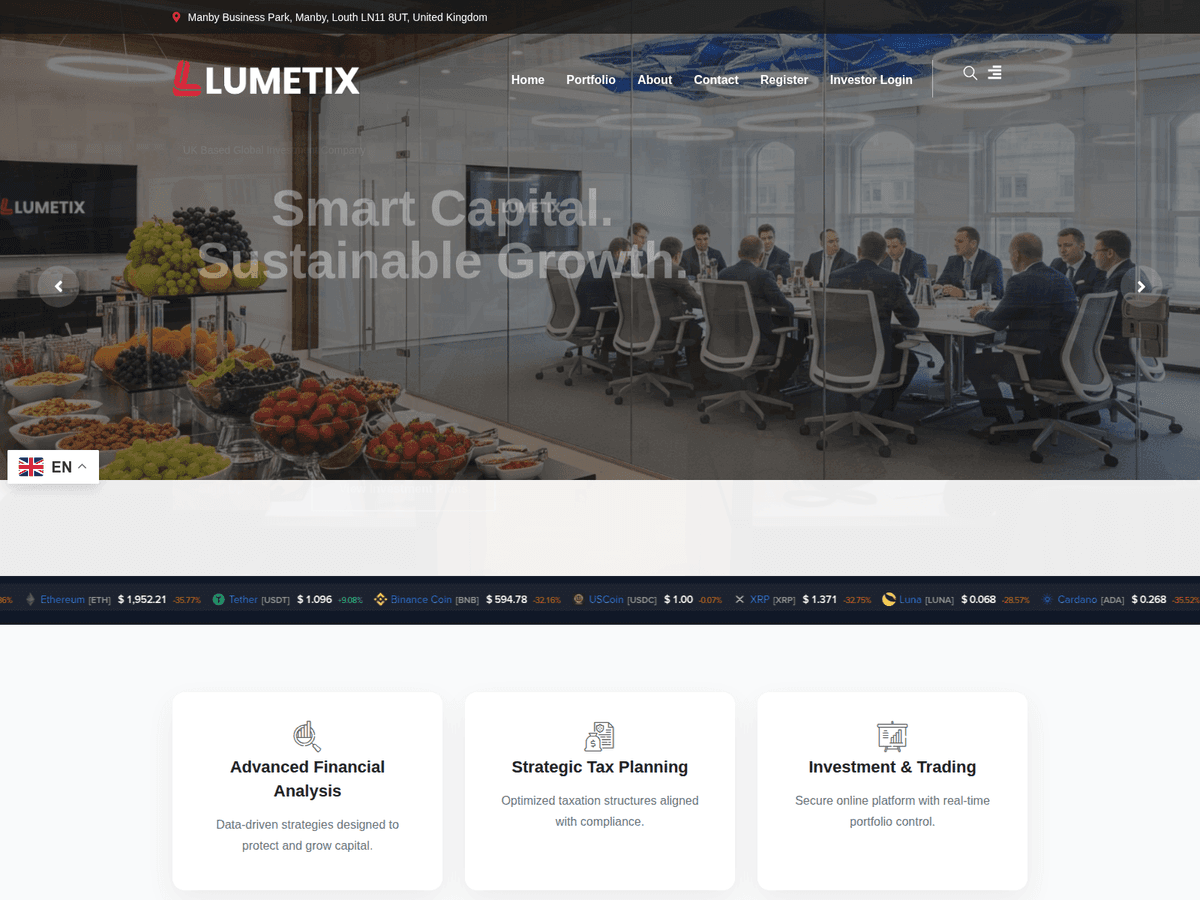 Screenshot der Webseite Lumetixcomp (lumetixcomp.org)